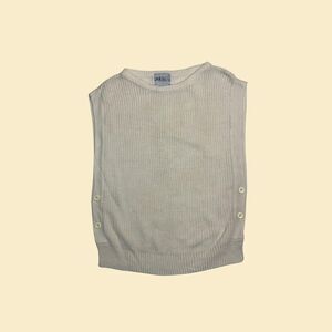 1980s knit poncho vest by Danielle of California, size L cream sweater vest